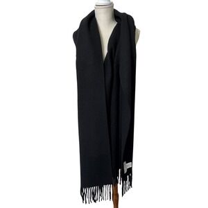 Everlane Wool/Cashmere Blanket Scarf/Shawl Black 27x84